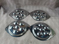 Set of 4 Stainless Steel Escargot Trays