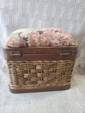 Wicker Sewing Box with Pin Cushion Lid