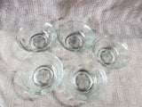 Set of 5 Clear Glass Berry Bowls