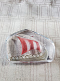 Maleras Sweden Glass Ship Paperweight Signed by Mats Jonasson