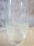Pasabahce Etched Glass Bud Vase