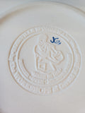 Roseville Spongeware Pottery Blue Pasta Serving Bowl