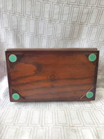 Virginia Metalcrafters Colonial Williamsburg Restoration Mahogany Wood Tea Box MISSING KEY